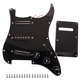 Черные 3-слойные звукосниматели Sss с двумя направляющими, предварительно заряженные гитарные накладные щитки для электрогитары с 11 отверстиями