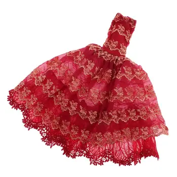 Одежда Платье Платье Платья Вечерняя Вечеринка Платье Платье Одежда Свадебные Платья для Куклы Accs Красный