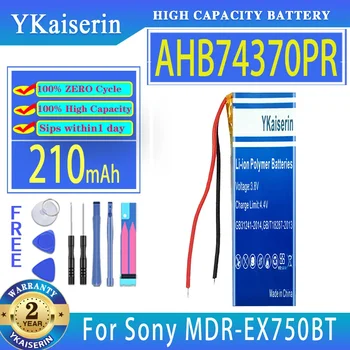 YKaiserin Аккумулятор AHB74370PR 210 мАч Для Sony WI-C600N MDR-EX750BT Аккумулятор 2-проводной Цифровой Bateria