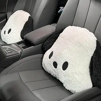 Подушки для сидений автомобиля, защитные подушки для талии с милой черно-белой собачкой, подушка для поддержки внедорожников и грузовиков для женщин
