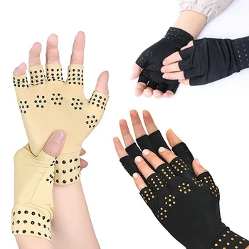 1 Пара Магнитотерапевтических перчаток для рук против артрита, Медная терапия, Компрессионные Медные перчатки, Средства для снятия боли, медицинские инструменты