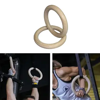 Деревянные гимнастические кольца Тренажерное кольцо для тренажерного зала Оборудование для силовых тренировок тела