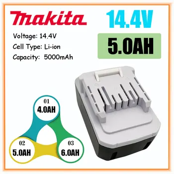 Makita 14.4V 5.0AH Литий-Ионная Аккумуляторная Батарея для Makita Mak BL1415G BL1413G BL1460G DC18WA UH480D UH520D UM165D UR140D DMR106