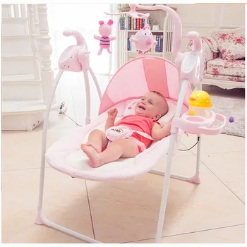 Младенец Baby Deluxe Портативное электрическое музыкальное кресло-качалка с Bluetooth, колыбель, Успокаивающая кроватка, Мягкое кресло для откидывания с голосовым управлением