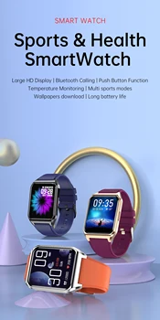 Новые Смарт-Часы Bluetooth Call с Большим HD-Экраном, Мужские Спортивные Фитнес-Трекеры, Водонепроницаемые Смарт-Часы для Android Ios, Многоязычные