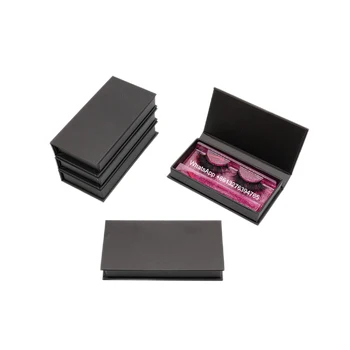 Черная Прямоугольная Коробка для хранения ресниц без логотипа 20/50/100 шт. Оптовая Продажа Накладных ресниц для макияжа Может быть настроена по индивидуальному заказу. Футляр для ногтей