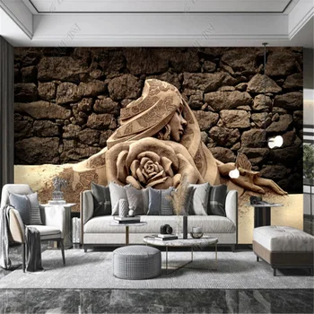 3D обои Beauty bump для гостиной, скульптура из песка, диван, фон для телевизора, обои для домашнего декора, настенные росписи, Обои для спальни