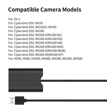 Фиктивный Аккумулятор NP-BX1 с Адаптером Питания USB-A Постоянного Тока для камеры Sony ZV-1 RX100 M7 M6 M5 RX1R HX50 HX90 HX300 HX400