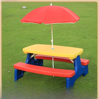 Стол для пикника с Зонтиком, Синий и Зеленый, Игровой стол с Зонтиком, для детей