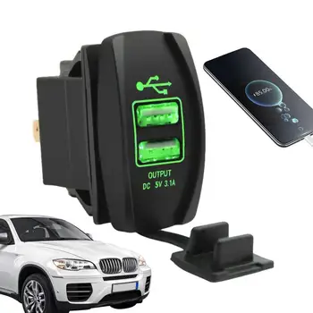 Автомобильное зарядное устройство USB 3.1A, автомобильный прикуриватель с двумя портами, USB-адаптер, зарядное устройство для лодки, грузовика, мотоцикла, фургона, Яхты, модифицированного автомобиля
