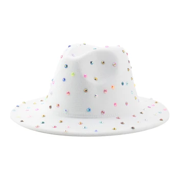 Фетровая Шляпа Шляпы для Женщин Из Войлока Роскошная Свадебная Церковная Однотонная Панама Черно-Белая Шляпа Украшает Пляжную Летнюю Шляпу Сомбреро Hombre