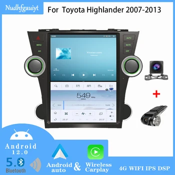 Мультимедийное автомобильное радио Android 12 для Toyota Highlander 2007-2013, стереоплеер, GPS-навигация в приборной панели, DSP, Wi-Fi, Беспроводной Carplay