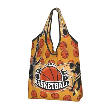 Кавайные Баскетбольные Сумки Для Покупок Портативные Точечные Круглые Сумки Для Покупок Продуктов Физической культуры Через Плечо Shopper Bag