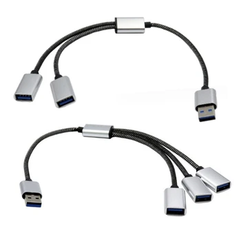 Кабель-разветвитель USB, штекер USB к удлинителю 3/2 USB 2.0, адаптер для разделения данных и питания с USB-портом-концентратором