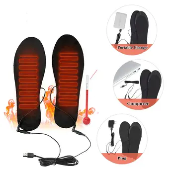 Стельки для обуви с USB-подогревом, для занятий спортом на открытом воздухе, теплый коврик для носков, стельки с электрическим подогревом, моющиеся, зимние, теплые, Унисекс