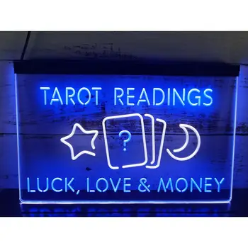 Гадания Таро, Магазин удачи, любви, денег, 2-цветной дисплей-Светодиодная неоновая вывеска, настенное искусство для дома, комнаты, спальни, офиса, фермерского дома