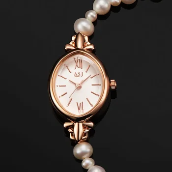 Часы для женщин в виде ракушки, Жемчужный браслет, Элегантные Водонепроницаемые Кварцевые часы Creative lady, Корейская мода, марка Montre Femme Luxe