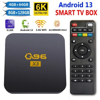 Q96 X3 Домашний Кинотеатр Smart TV Box телеприставка Android 13 Allwinner H313 HDR 6K UHD 2.4G WiFi 8GB 128GB TV Box