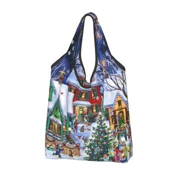 Забавный Рождественский Снеговик, сумки для покупок, портативный Гном, новогодняя сумка для покупок, сумка для покупок на плечо