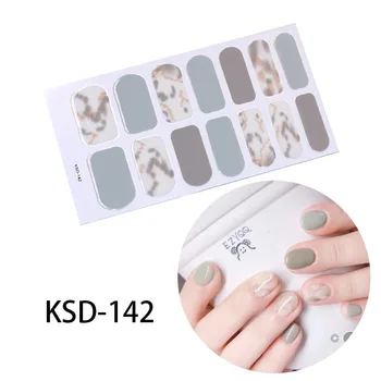 Наклейка для ногтей с полным покрытием, блестящий дизайн, красивая наклейка для ногтей, 3D флуоресцентный цвет, наклейка для маникюра в женском салоне, наклейка для ногтей