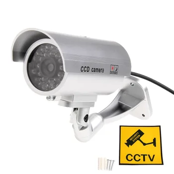 Поддельная купольная камера видеонаблюдения в помещении и на улице, 1 мигающий светодиодный индикатор и наклейка с предупреждением о безопасности, отличительные знаки R2LB
