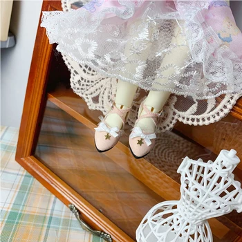 H02-040 детская игрушка ручной работы BJD/SD кукольная обувь 1/6 30 см розовые остроконечные туфли принцессы для девочек 1 пара
