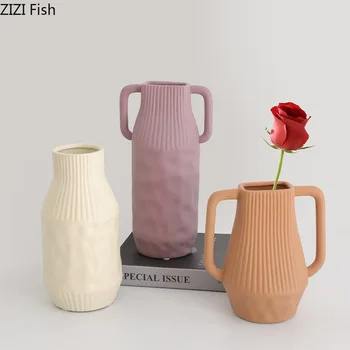 Керамическая ваза Красочная Абстрактная керамическая мебель ручной работы Аксессуары для цветочных композиций Ваза для цветов Современное украшение дома