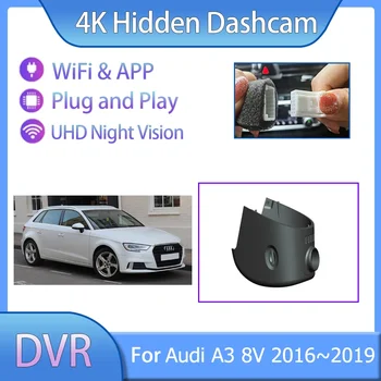 4K HD Ночное Видение Для Audi A3 8V 2016 2017 2018 2019 3th Автомобильный Подключи И Играй Скрытый Wifi Видеорегистратор Dash Cam Видео Авто Автомобильные Аксессуары