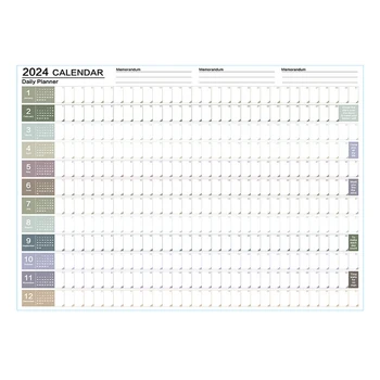 Настенный календарь на 2024 год, 2024 Годовой Полный календарь, Планировщик, Календарь, Настенный календарь, Плакат, украшение для дома, школы, офиса