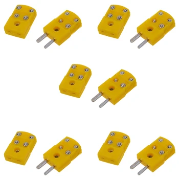 BAAY 5X Желтый пластиковый корпус, набор разъемов для термопары типа K, набор разъемов для подключения к розетке