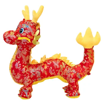 Мягкая игрушка-кукла Плюшевая Кукла-талисман китайского Нового года Кукла-дракон 2024 Год Дракон Зодиак Игрушки Подарок Рождественский Лунный