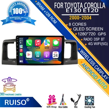 RUISO Android сенсорный экран автомобильный DVD-плеер для Toyota Corolla E130 E120 2000-2004 автомобильный радио стерео навигационный монитор 4G GPS Wifi