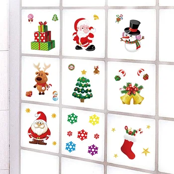 Рождественская наклейка, Съемное Оконное стекло, наклейки на холодильник, рождественские украшения для дома, Санта-Снеговик, подарок на Новый 2023 год