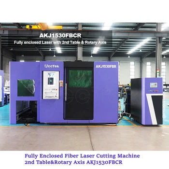 Автомат для резки лазера волокна металла CNC Автомат для резки AKJ1530FBCR лазера нержавеющей стали 3000W AKJ1530FBCR