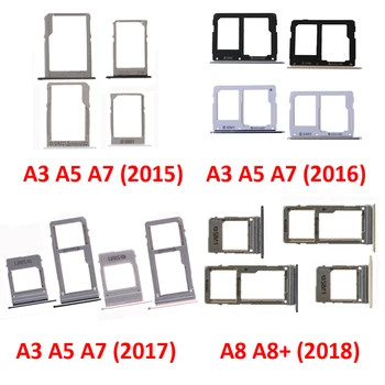Для Samsung Galaxy A3 A5 A7 2015 2016 2017 A8 2018 Оригинальный телефон Новый адаптер для чипа SIM-карты и держатель лотка для карт Micro SD
