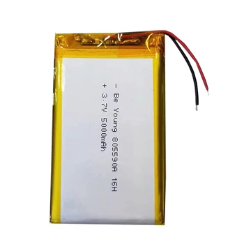 3,7 В 5000 мАч 805590 полимерно-литиевая батарея DIY задний зажим для зарядки аккумулятора 805590 Проектор литиевая батарея источник питания