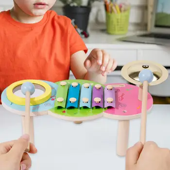 2 ударных музыкальных инструмента Монтессори, развивающие игрушки, Деревянные музыкальные наборы для координации рук и глаз для детей в возрасте от 3 до 10 лет