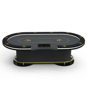 YH Роскошный Новый Дизайн Со Светодиодным Освещением Овального Стола для Техасского Покера С Педалью И Чашкой Из Нержавеющей Стали