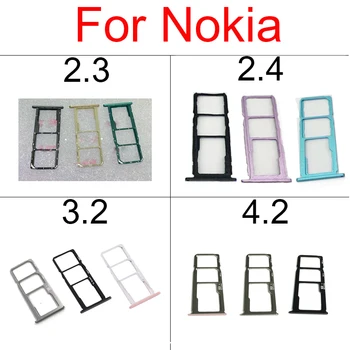 Для Nokia 2.2 2.3 2.4 3.2 4.2 Слот для лотка для SIM-карт, разъем для чтения SD-карт, Запасные части адаптера