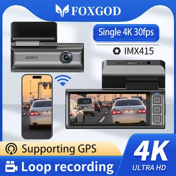 FOXGOD Dash Cam для автомобильного Видеорегистратора Wifi GPS 4K 3840*2160P Передняя и Задняя Двойные Видеорегистраторы Камера Ночного Видения Петлевая Запись Видеорегистратор