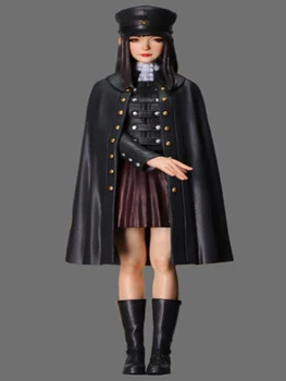 Новое разобранное 1/22 85 мм черное пальто для девочек, стоящее зимой 85 мм, Комплект из смолы, игрушки 