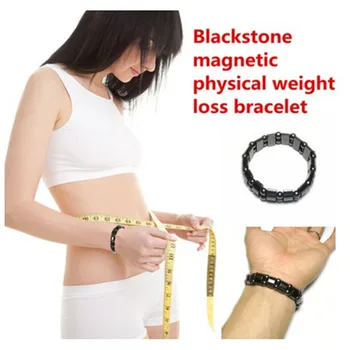 Мода 2021, 1 предмет, магнитный браслет с полумесяцем из черного камня, магнитотерапия, браслет для похудения, Круглый браслет из черного камня