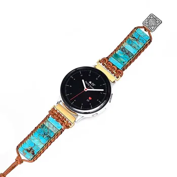 Новейший бирюзовый ремешок в стиле бохо для Samsung Galaxy 22 мм Huawei Watch 2 20 мм, женский ремешок для Fossil Ticwatch Pro Xiaomi Color Watch