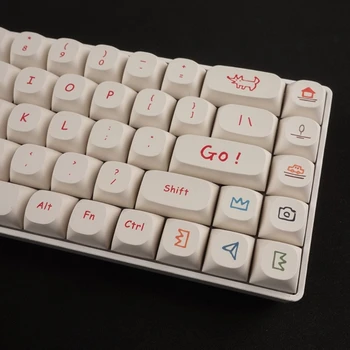 123-клавишные колпачки для клавиш Dropship из PBT-красителя для игровой механической клавиатуры MX-Switches- белый