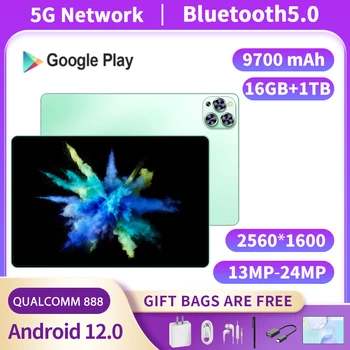 2024 Новый Планшет R17 10,1 11-12 Дюймов Android 13,0 16 ГБ оперативной ПАМЯТИ 1 ТБ ПЗУ С двумя SIM-картами в режиме ожидания WIFI GPS Google Play Worldwide Edition