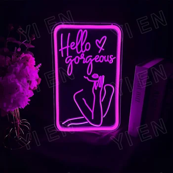 3D Hello Великолепная Неоновая Вывеска для Декора Стен, Светодиодные Неоновые Огни Для Вечеринок, USB-Переключатель С Регулируемой Яркостью LED Neon