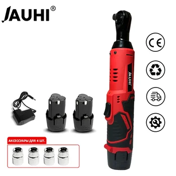 Набор электрических гаечных ключей JAUHI, Аккумуляторный электрический ключ, инструмент для ремонта шин с храповиком 3/8, Аккумуляторная отвертка большой емкости 12 В