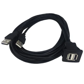 Удлинительный кабель USB 2.0 с двумя разъемами для подключения к приборной панели автомобиля, 1 м