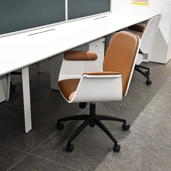 Современные Кожаные Офисные стулья Nordic Офисное Обеденное кресло С удобной спинкой, Компьютерное кресло с подвижным подъемником, Вращающееся Кресло, Игровое кресло