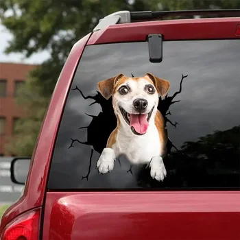 Наклейка с изображением Джек-Рассел-терьера - подходит для автомобилей, окон, ноутбуков и любых гладких поверхностей, наклейки с изображением Джек-рассел-терьера, наклейка с изображением собаки, на заказ